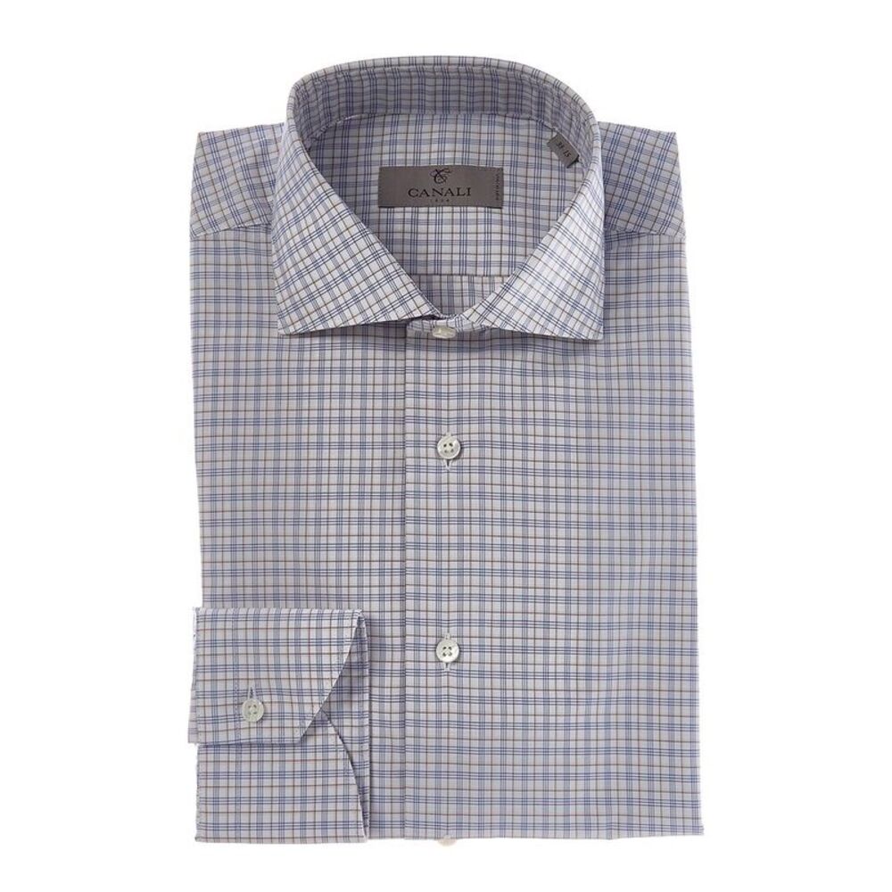 Canali Mens  Dress Shirt, Blue